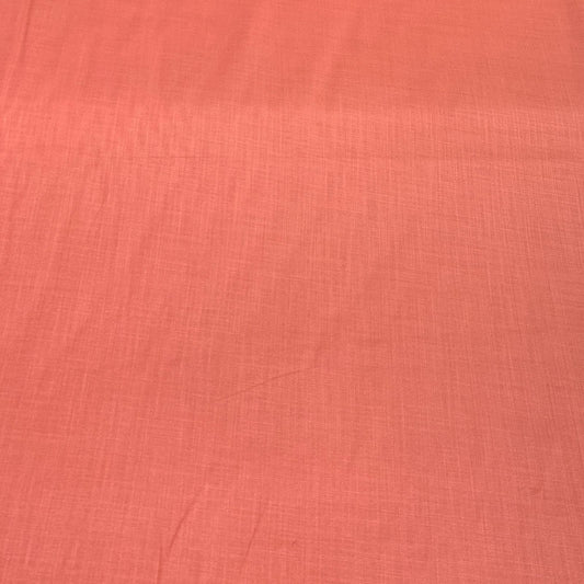 Coral Peach Plain Cotton Matka Fabric