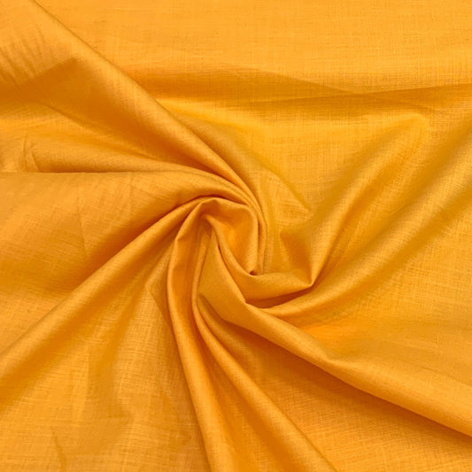 Ochre Yellow Plain Cotton Matka Fabric