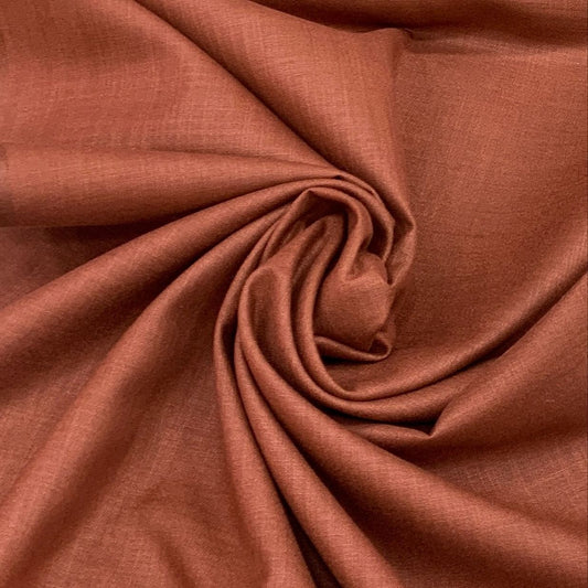 Rust Brown Plain Cotton Matka Fabric