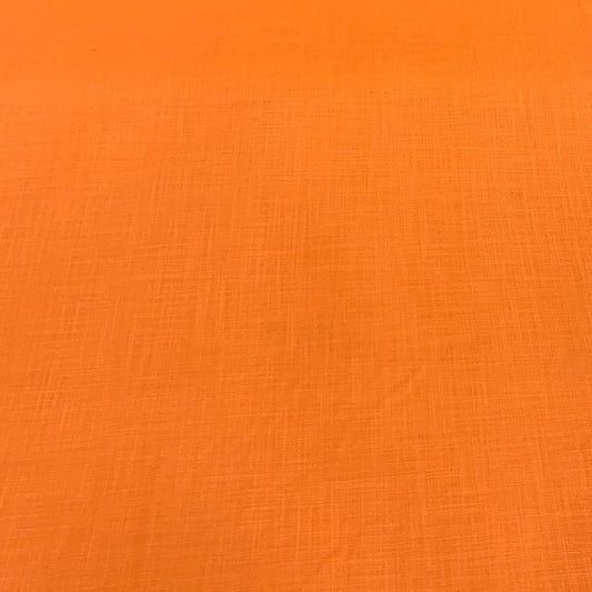 Dark Orange Plain Cotton Matka Fabric