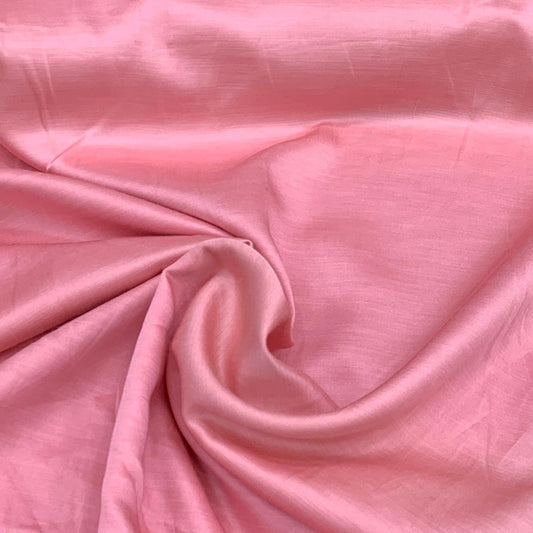 Pink Plain Satin Linen Fabric