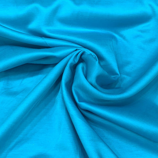 Firozi Blue Plain Satin Linen Fabric