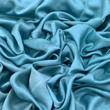 Pastle Blue Plain Satin Linen Fabric