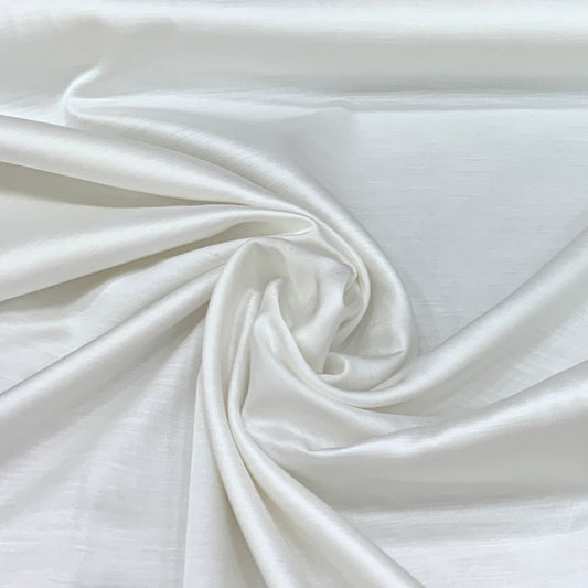 White Plain Satin Linen Fabric