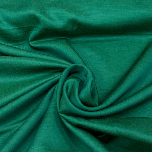 Bottle Green Plain Satin Linen Fabric