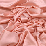 Light Peach Plain Satin Linen Fabric