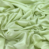 Dark Pista Green Plain Satin Linen Fabric