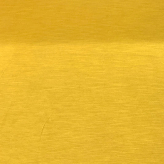 Yellow Plain Satin Linen Fabric