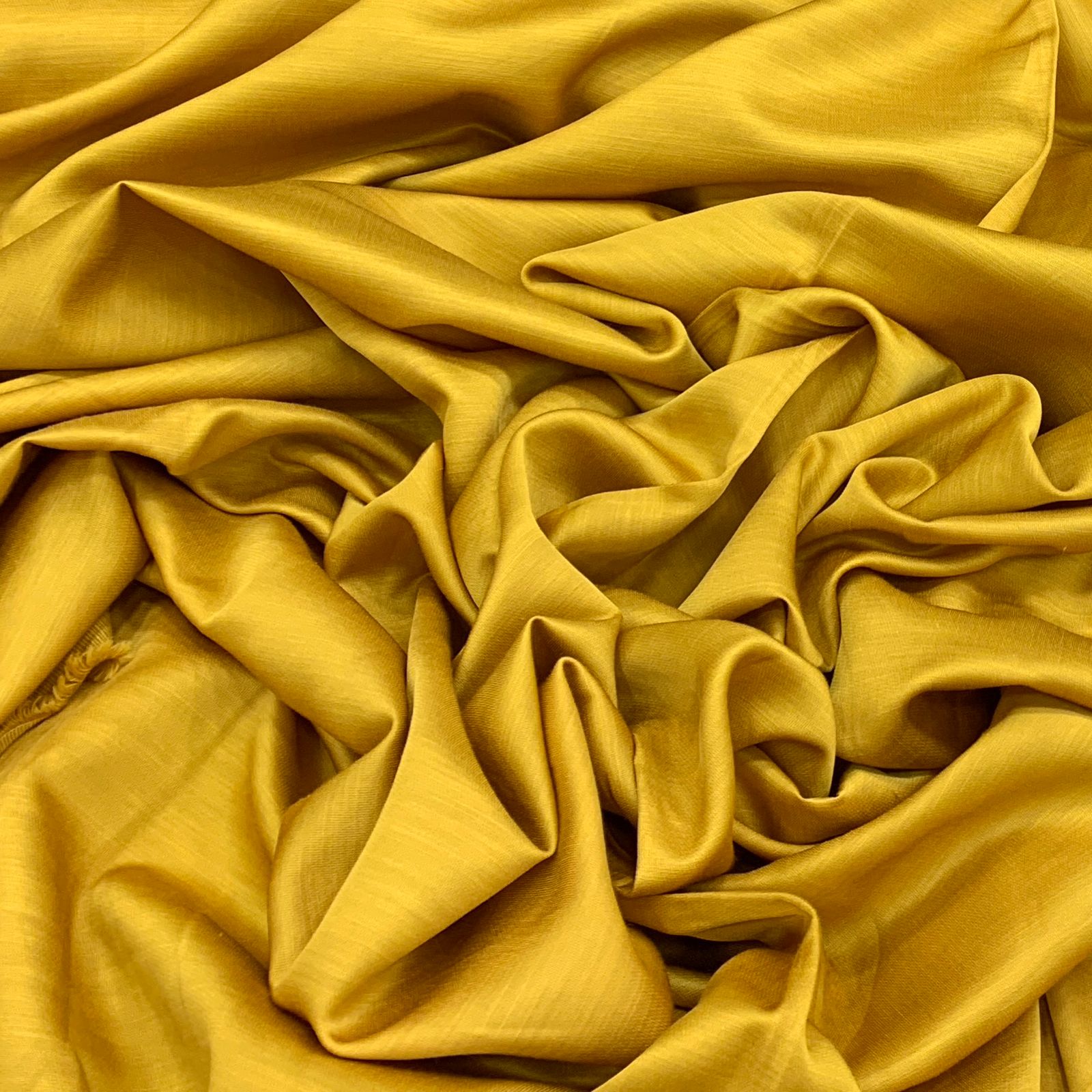 Yellow Plain Satin Linen Fabric