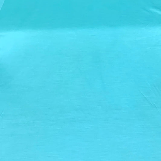 Turquoise Blue Plain Satin Linen Fabric