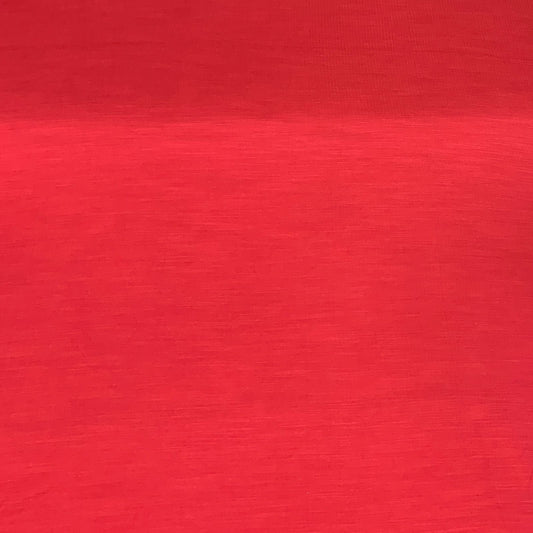 Blood Red Plain Satin Linen Fabric