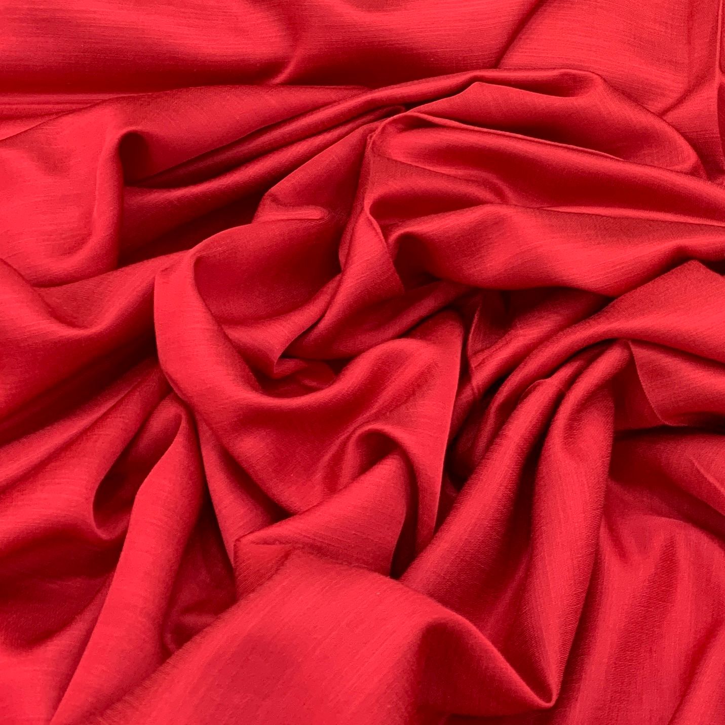 Blood Red Plain Satin Linen Fabric