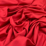 Blood Red Plain Satin Linen Fabric