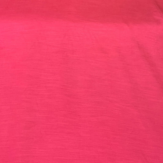 Carrot Pink Plain Satin Linen Fabric