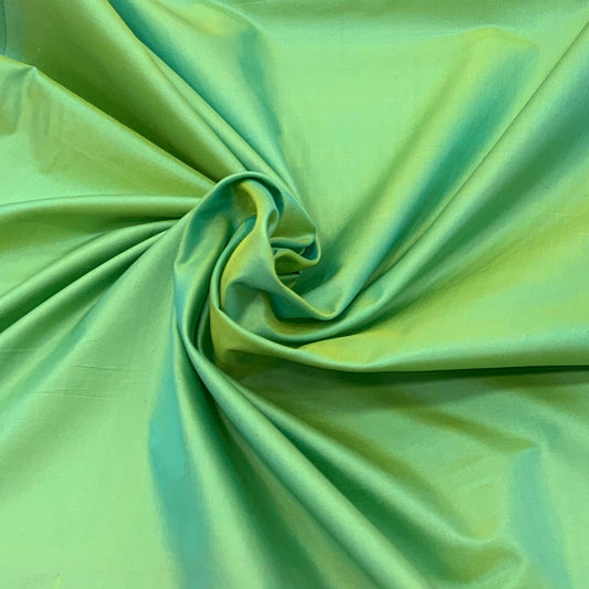 Two Tone Green Plain Pure Silk Fabric