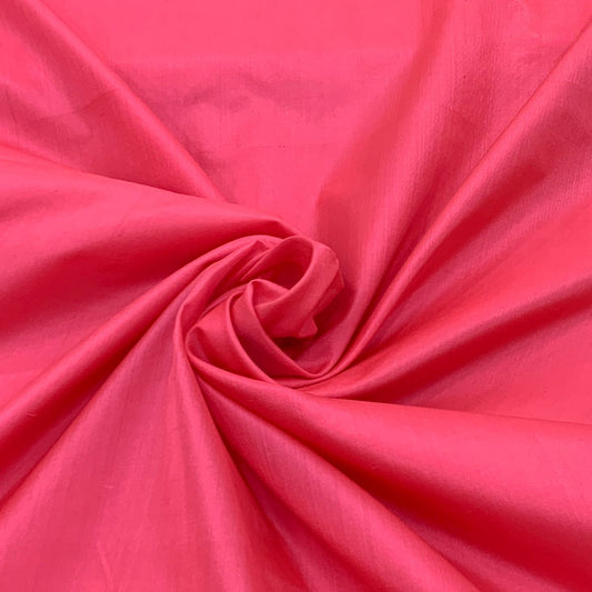 Bright Pink Plain Pure Silk Fabric