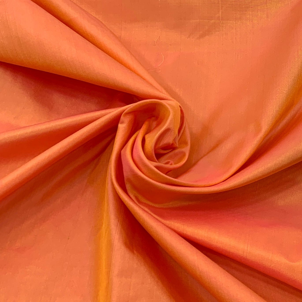 Two Tone Light Orange Plain Pure Silk Fabric