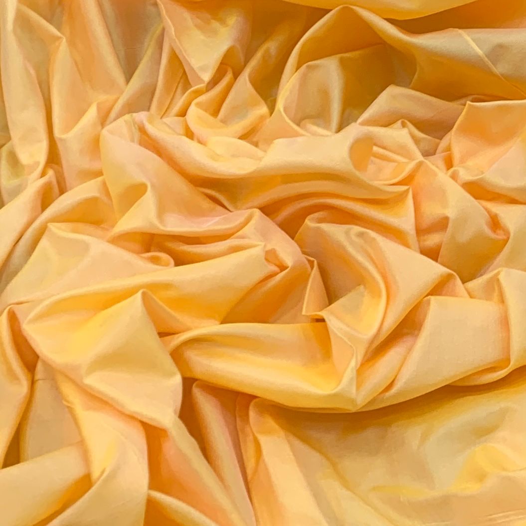 Light Yellow Plain Pure Silk Fabric