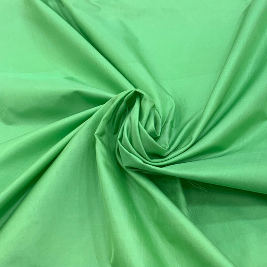 Dark Pista Green Plain Pure Silk Fabric