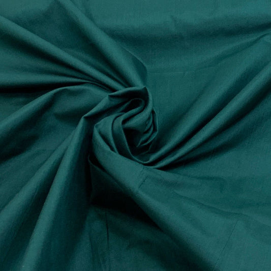 Bottle Green Plain Pure Silk Fabric