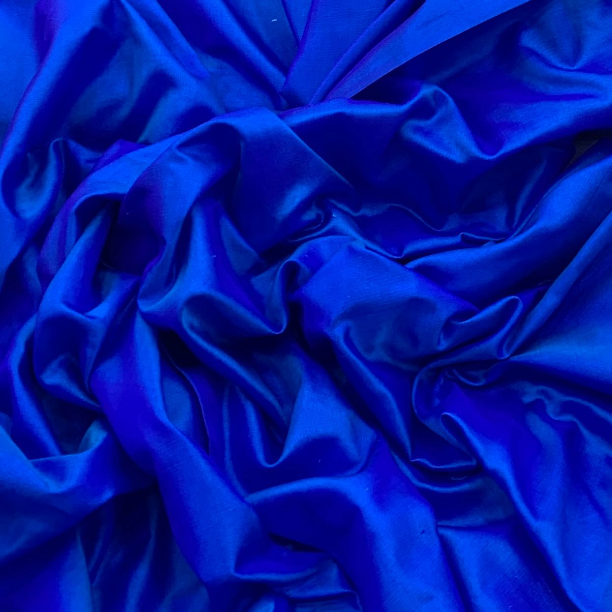 Azure Blue Plain Pure Silk Fabric