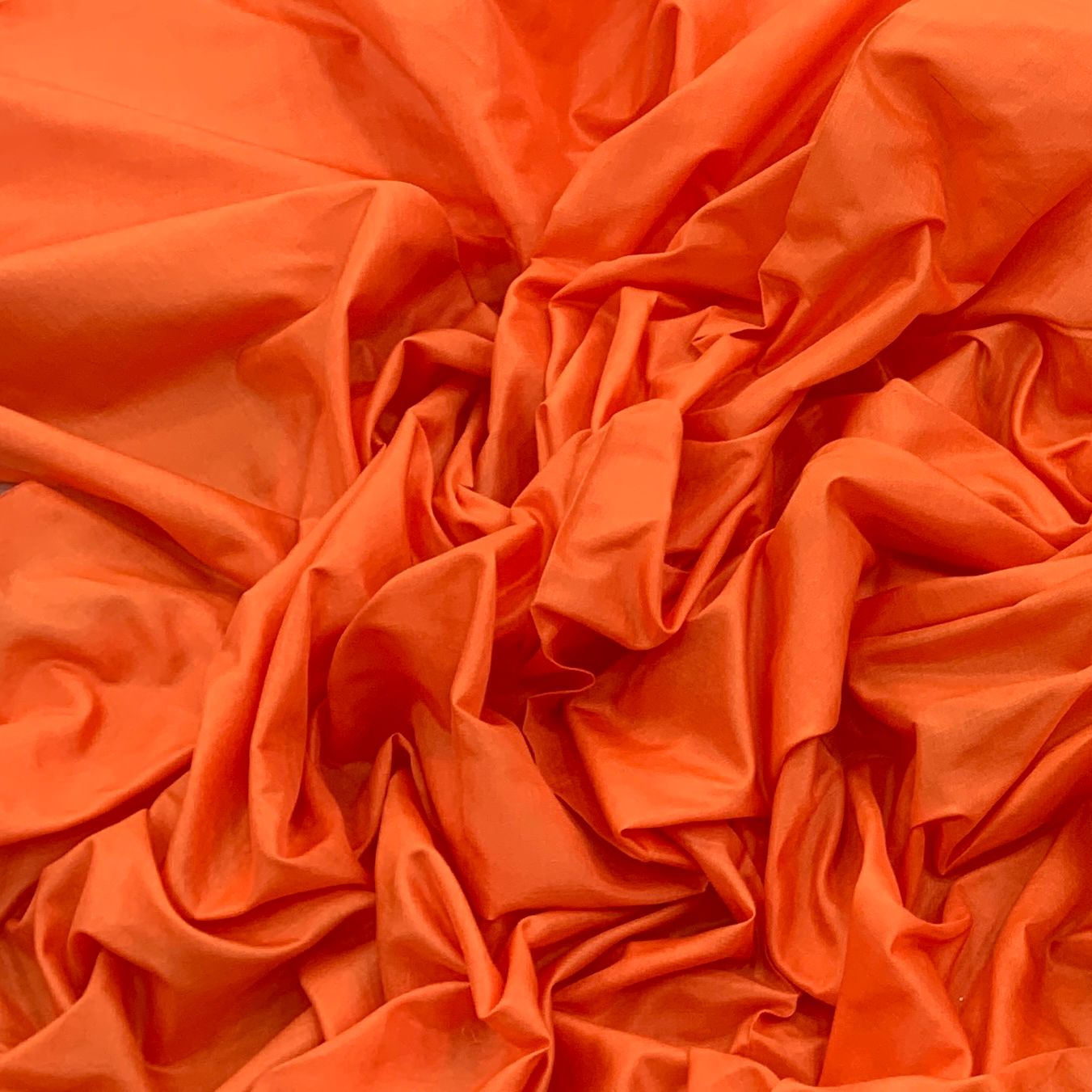 Deep Orange Plain Pure Silk Fabric