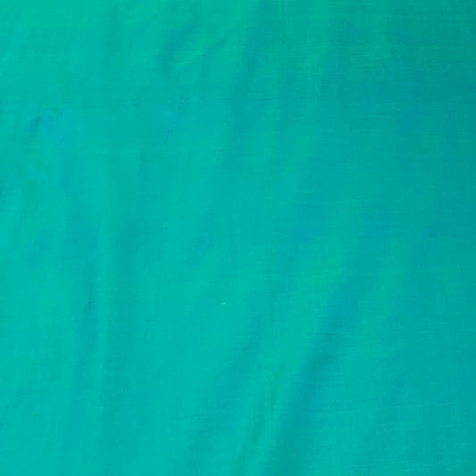 Two Tone Sea Green Plain Pure Silk Fabric