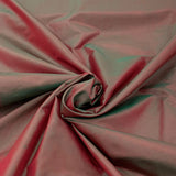 Green Plus Maroon Plain Pure Silk Fabric