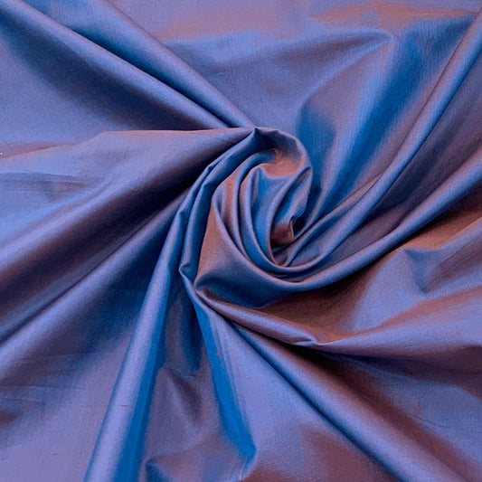 Two Tone Berry Blue Plain Pure Silk Fabric