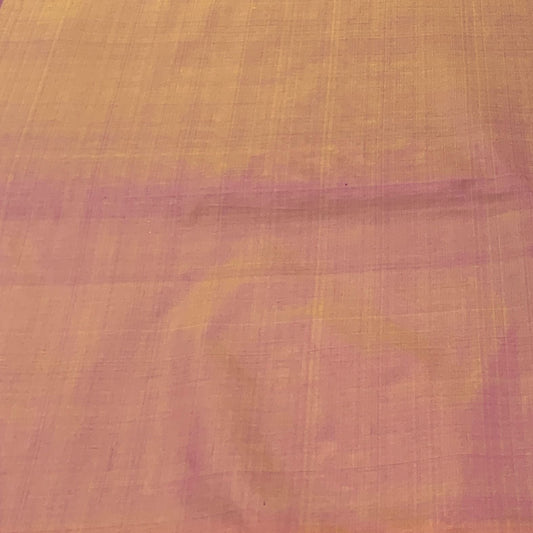 Pink Plus Gold Plain Pure Silk Fabric