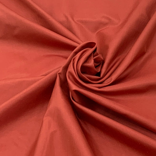 Rust Orange Plain Pure Silk Fabric