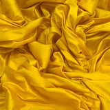 Dark Yellow Plain Raw Silk Fabric