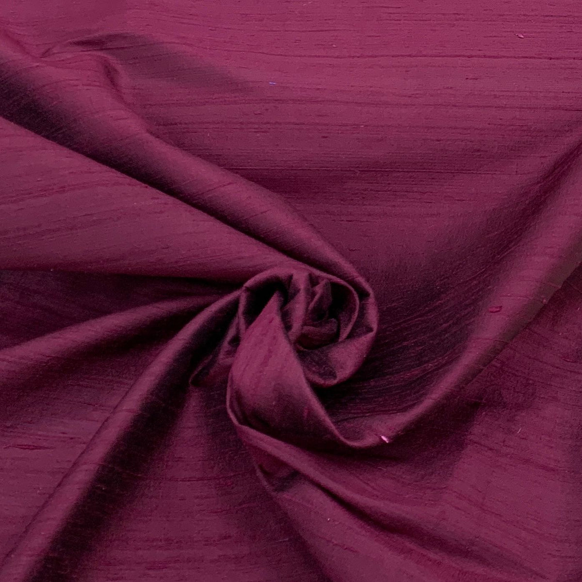 Dark Wine Plain Raw Silk Fabric