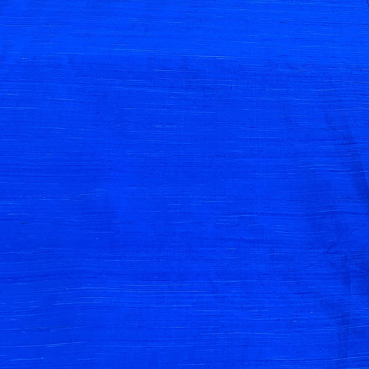 Royal Blue Plain Raw Silk Fabric