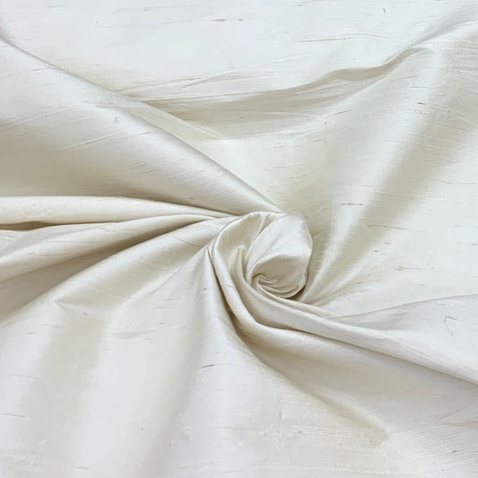 White Plain Raw Silk Fabric