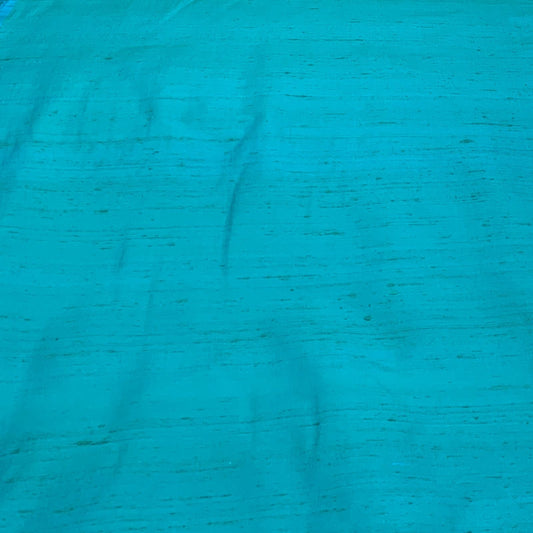 Sea Green Plain Raw Silk Fabric