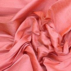 Light Peach Plain Raw Silk Fabric