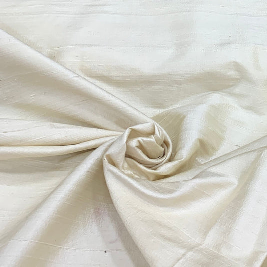 Cream Plain Raw Silk Fabric