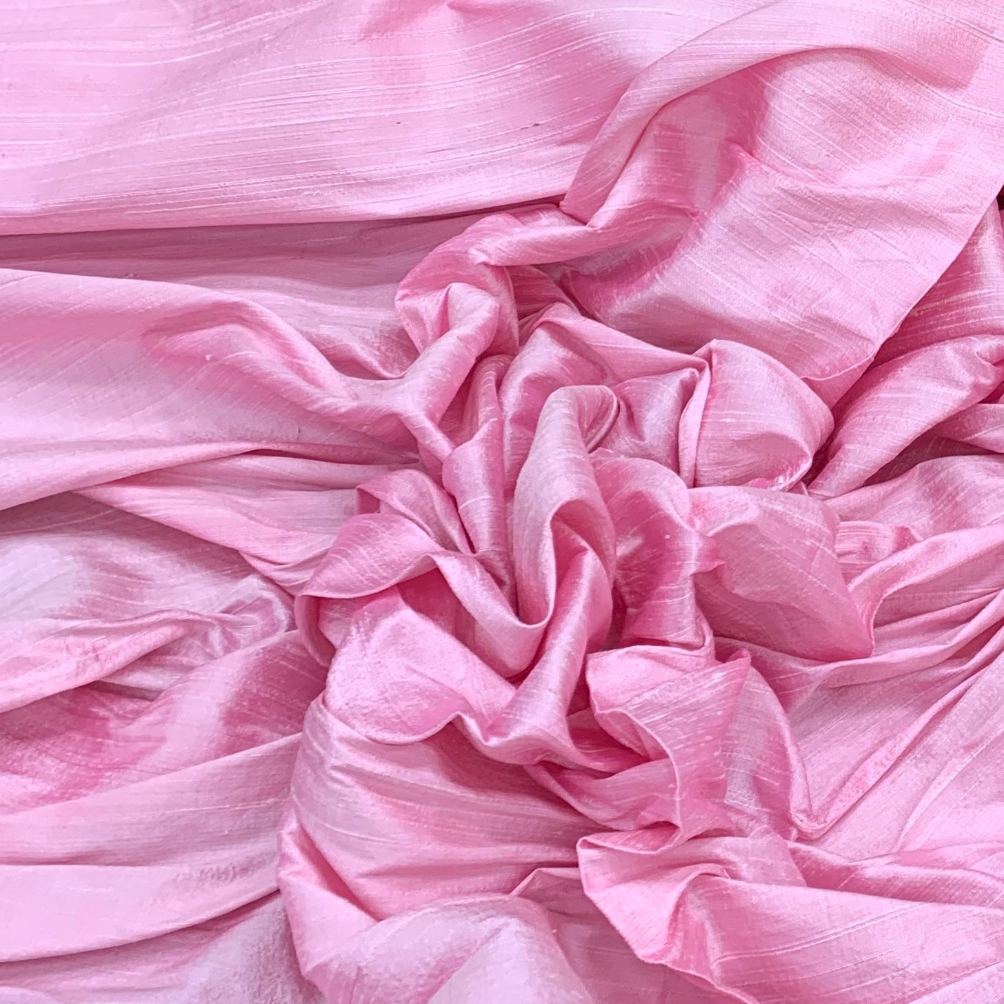 Baby Pink Plain Raw Silk Fabric