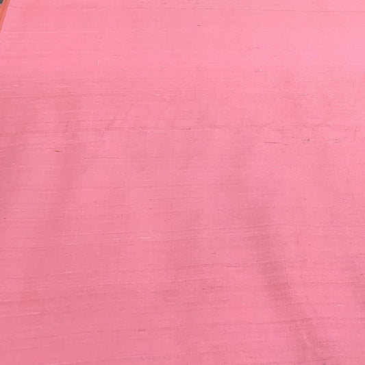 Pink Plain Raw Silk Fabric