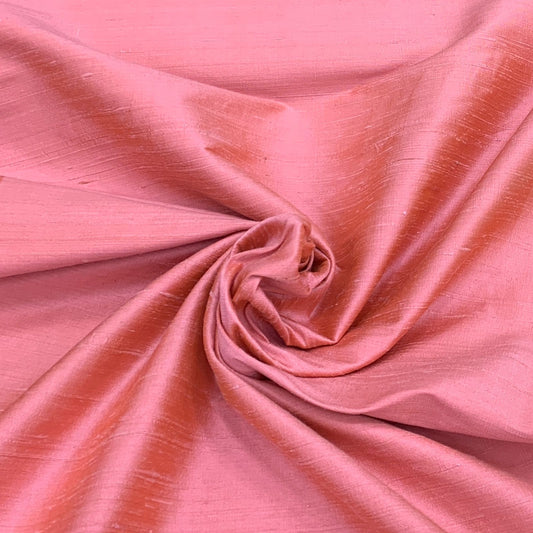 Pink Plain Raw Silk Fabric