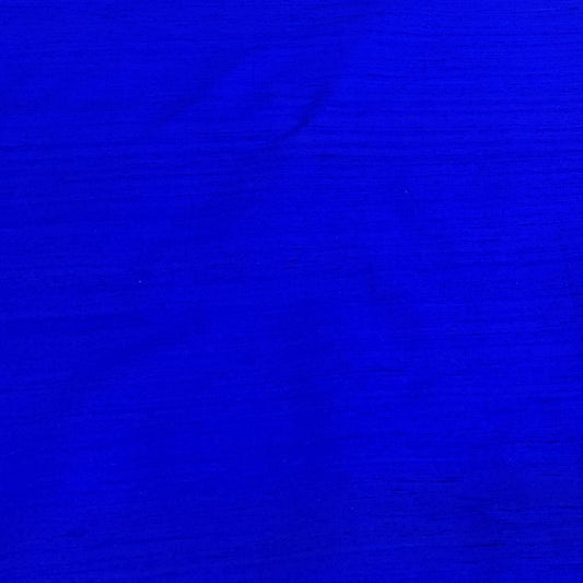 Persian Blue Plain Raw Silk Fabric