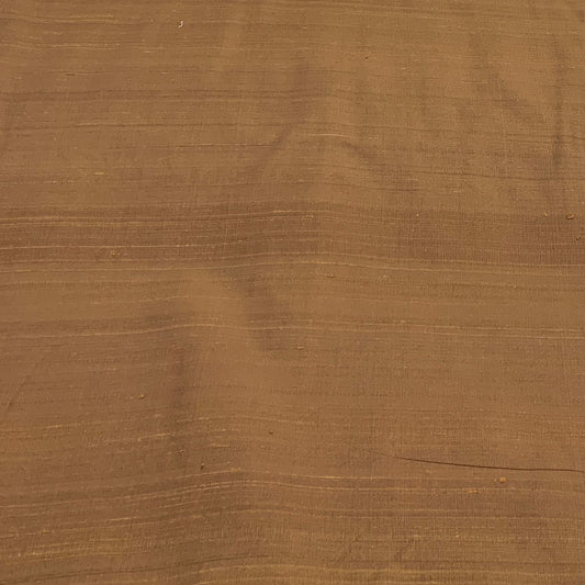 Bronze Brown Plain Raw Silk Fabric