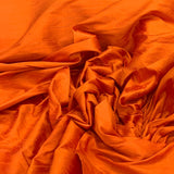 Orange Plain Raw Silk Fabric