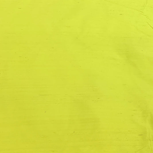 Lime Green Plain Raw Silk Fabric