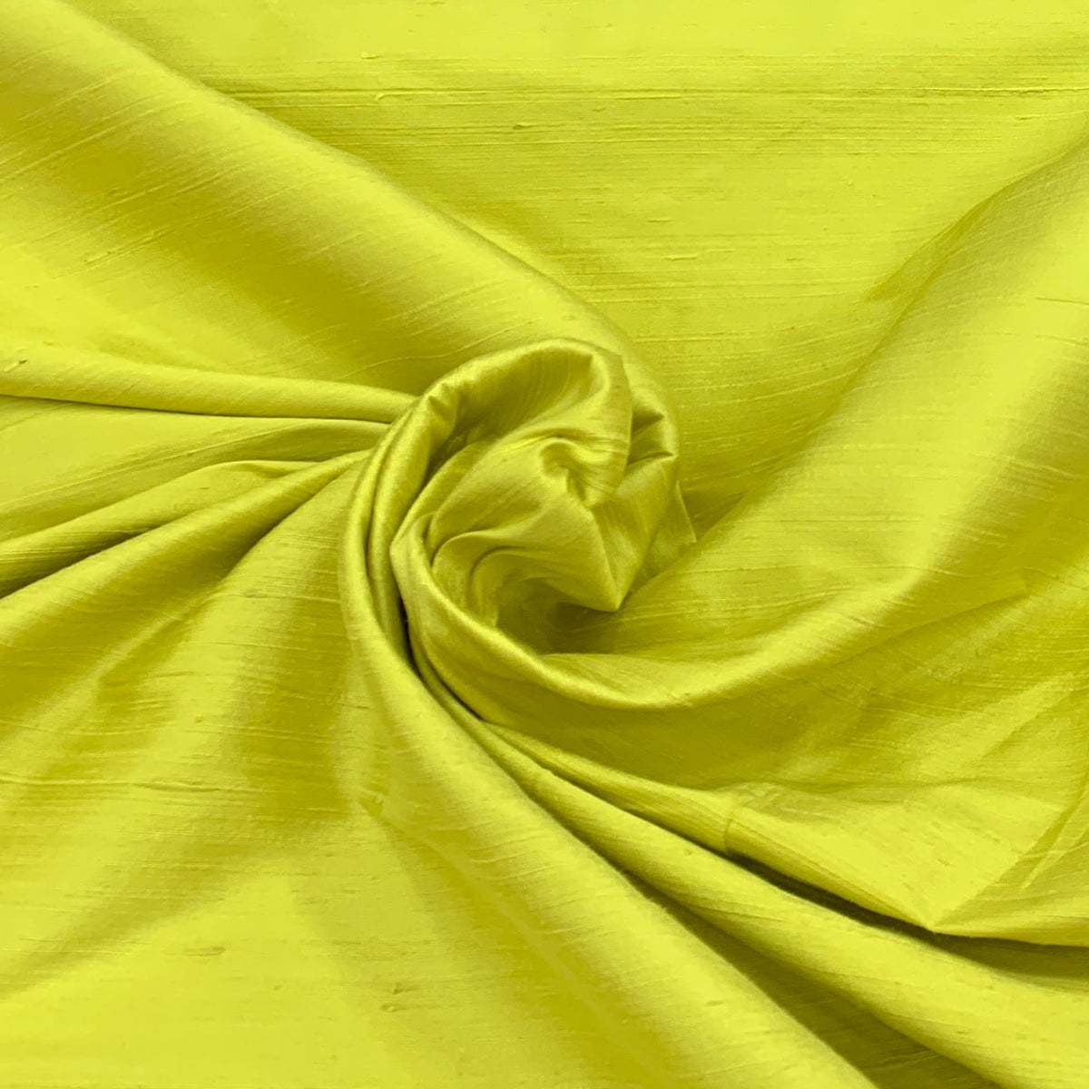 Lime Green Plain Raw Silk Fabric