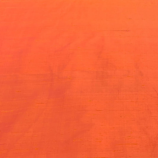 Light Orange Plain Raw Silk Fabric