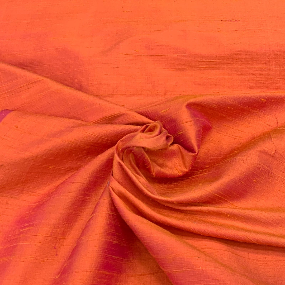 Light Orange Plain Raw Silk Fabric