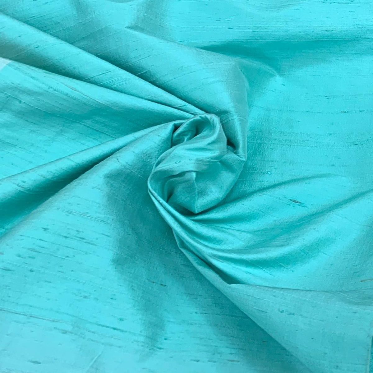 Sea Green Plain Raw Silk Fabric