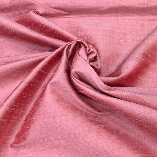 Onion Pink Plain Raw Silk Fabric